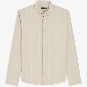 Slim Striped Stretch Button Down Shirt SZ M